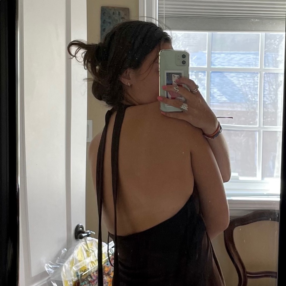Backless Halter with Corset Detail